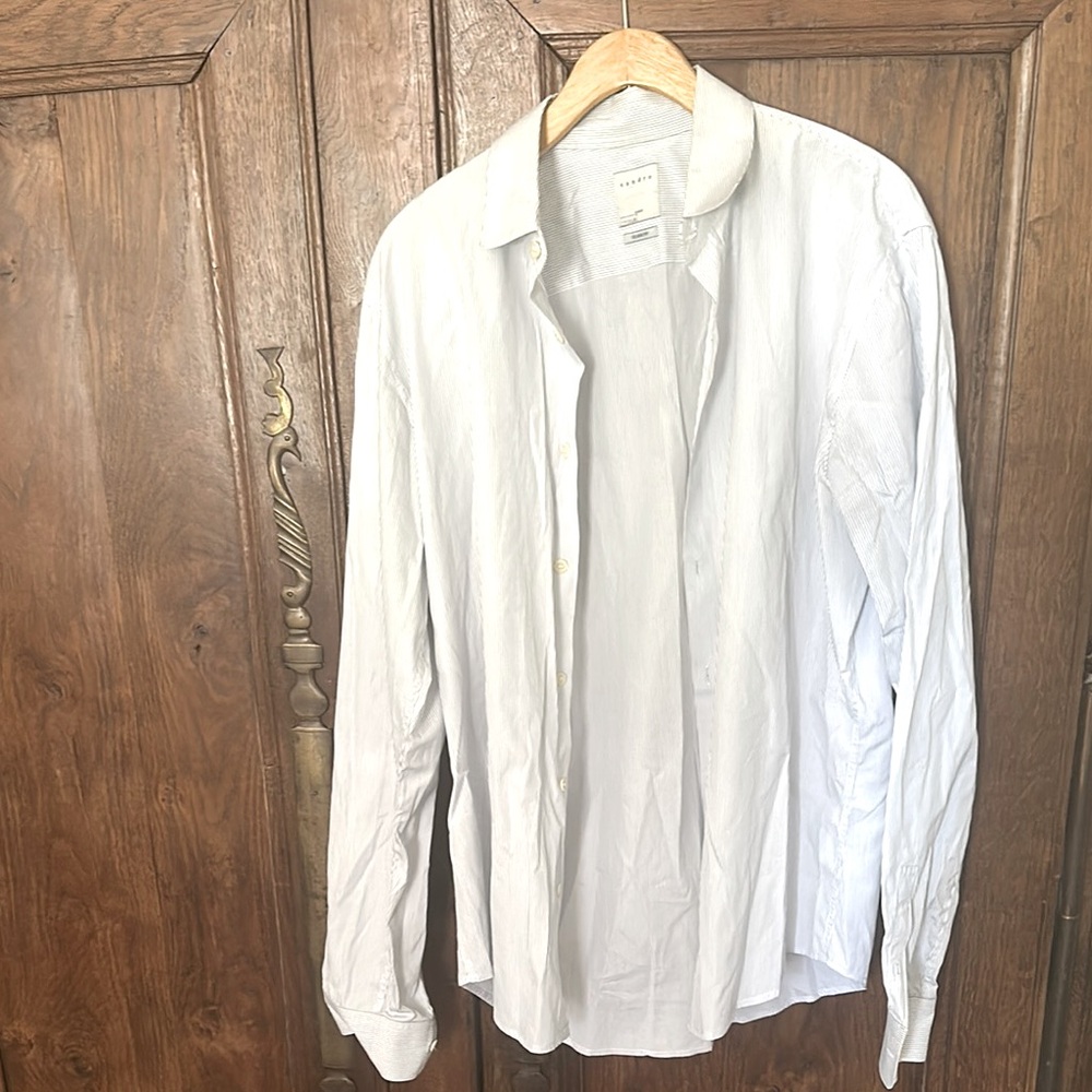 Sandro blue/white Striped Classic Fit Shirt